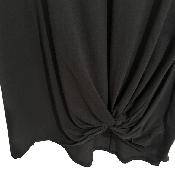 Elegantees Sita Organic Cotton Twisted Front Top Deep Purple Sz L Short Sleeve - Picture 5 of 7